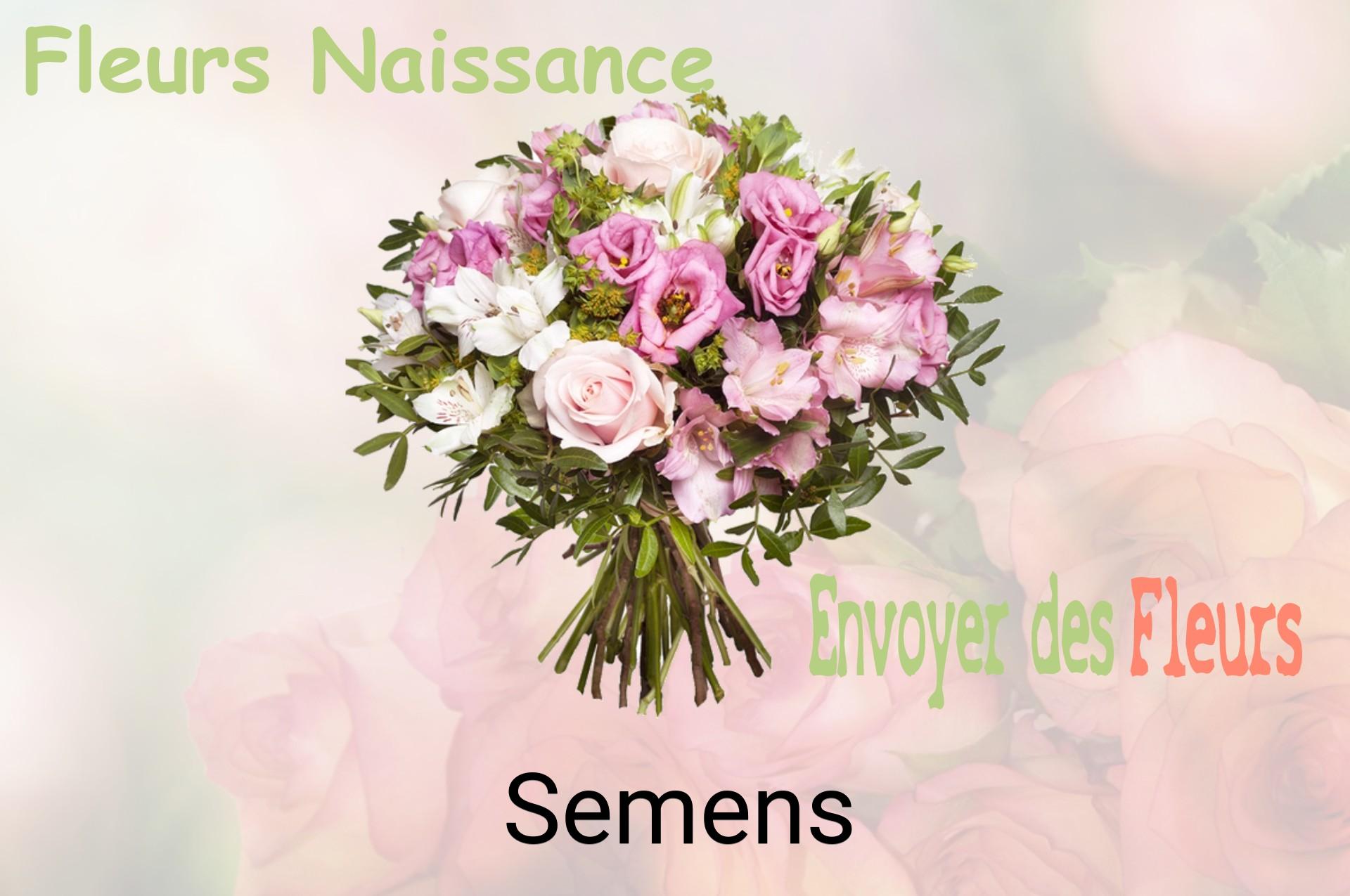 Bouquet de fleurs de naissance livré à Semens