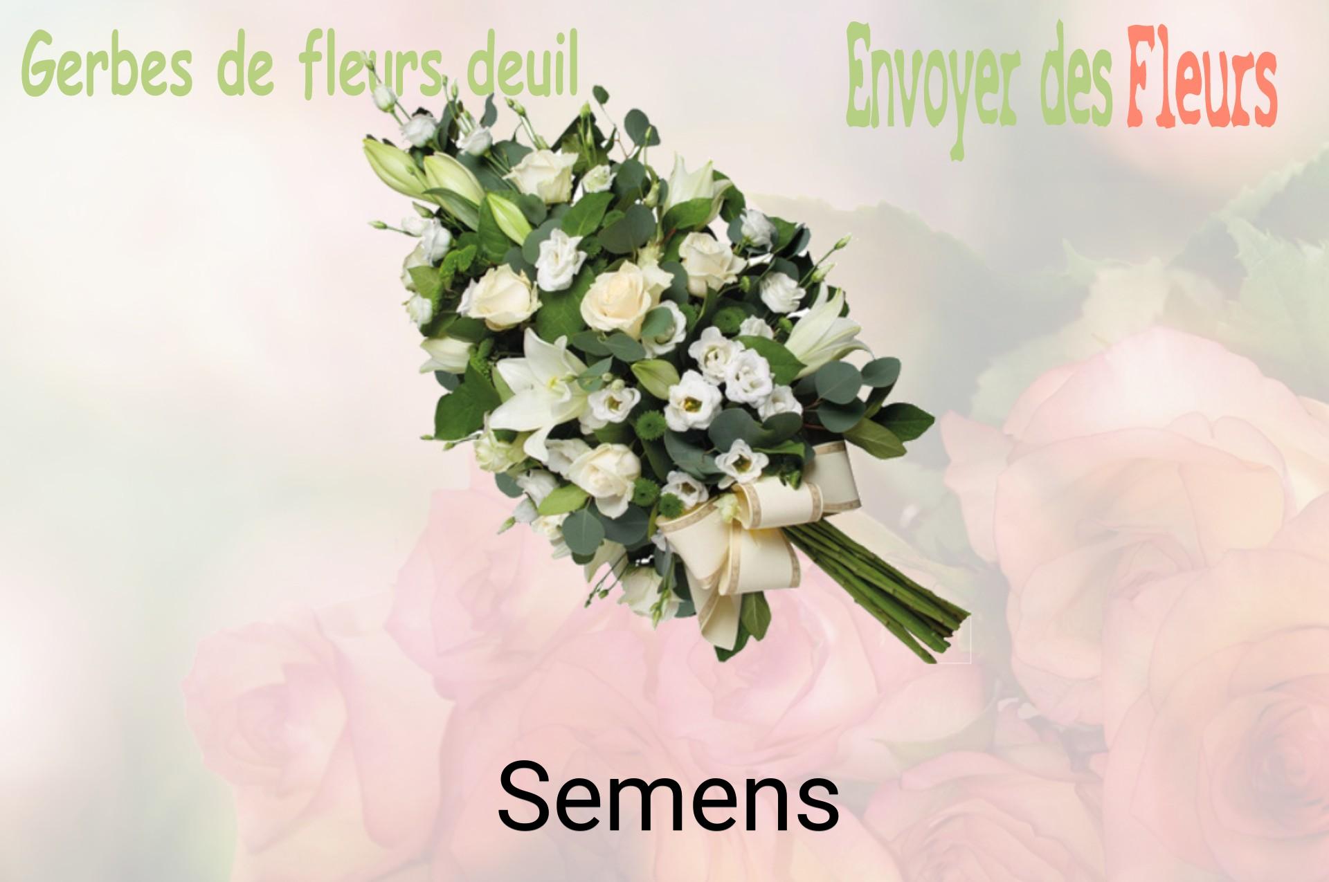 Gerbe de fleurs de deuil livrée à Semens
